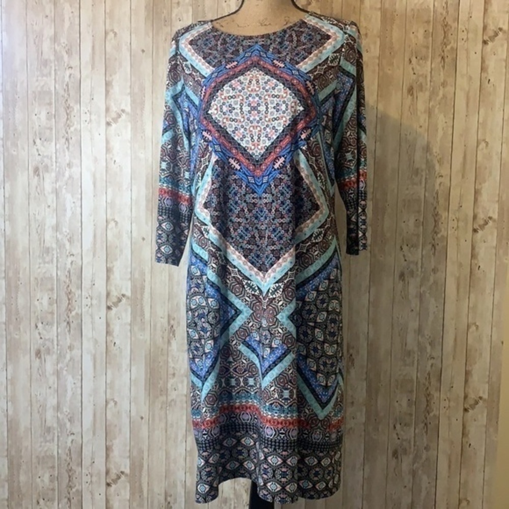 Be By Chetta B Blue Kaleidoscope Tunic Dress